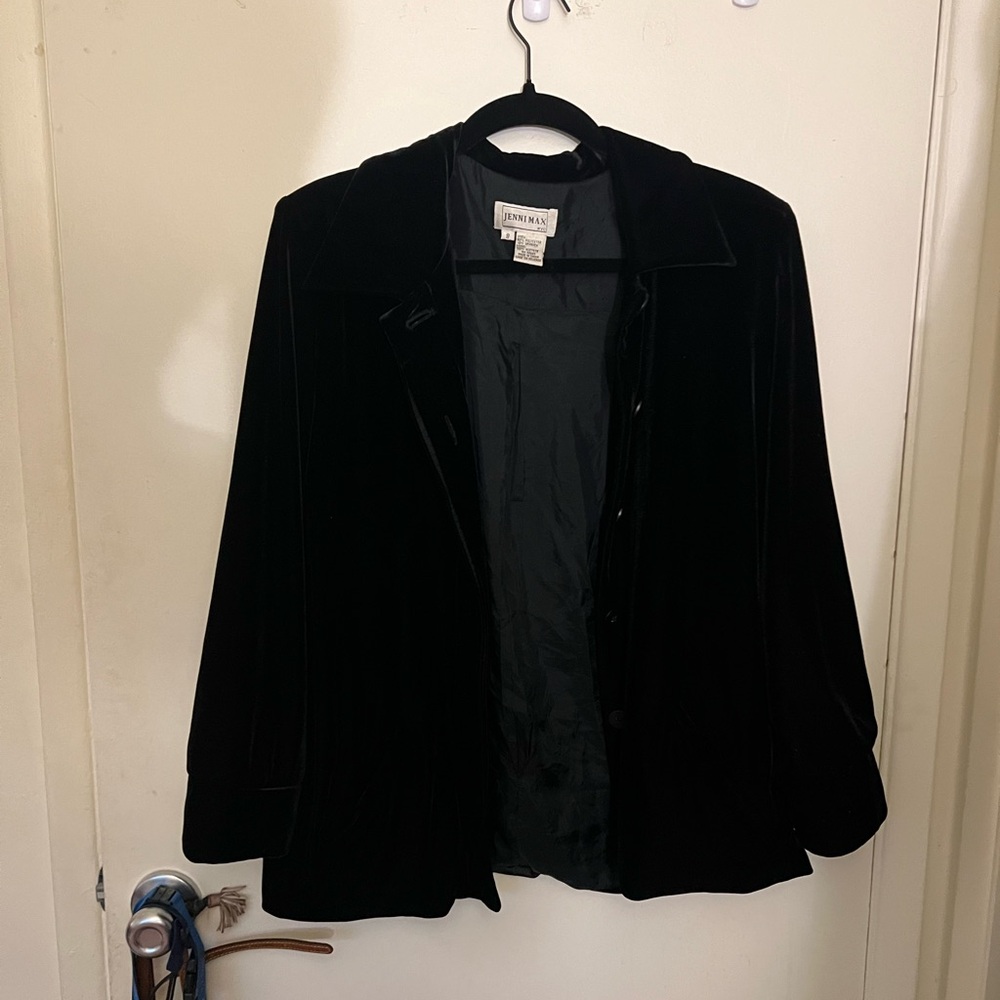 Vintage Black Velvet Jacket Blazer